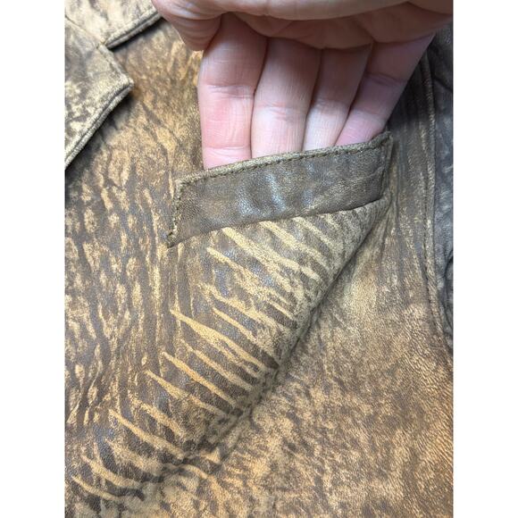 Vintage 1980’s Echtes Leder German Distressed Leather Jacket Size EU 40/US 8-10 - Picture 5 of 13